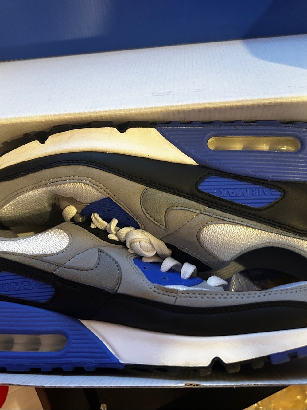 Nike Air Max 90 Grey Black Blue | Men’s 11 (WMNS 12.5) | Like New w/ Box